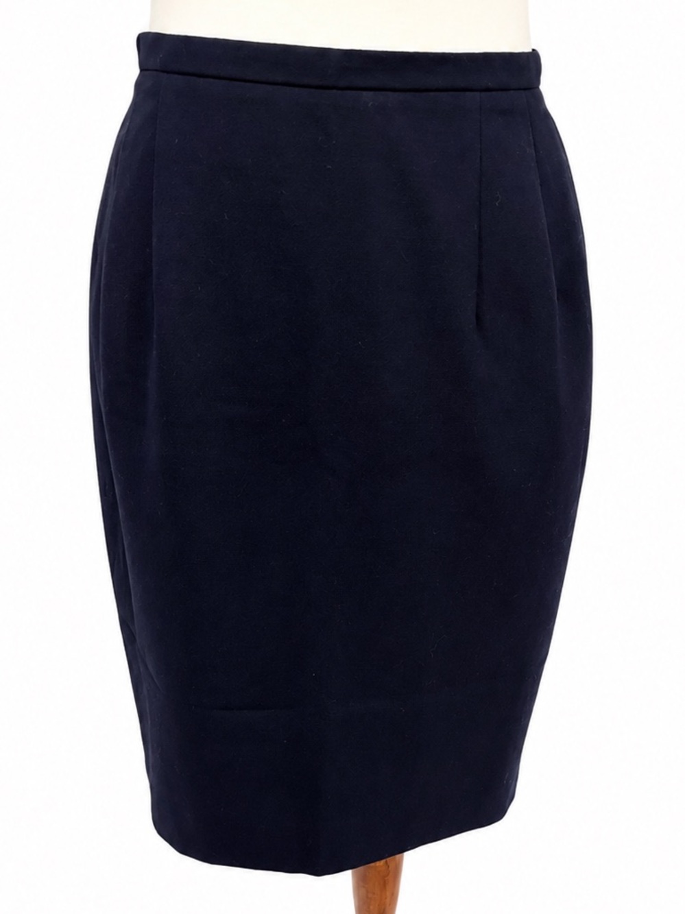 Harve Benard Vintage Petite 100% Wool Classic Navy Pencil Skirt - Women